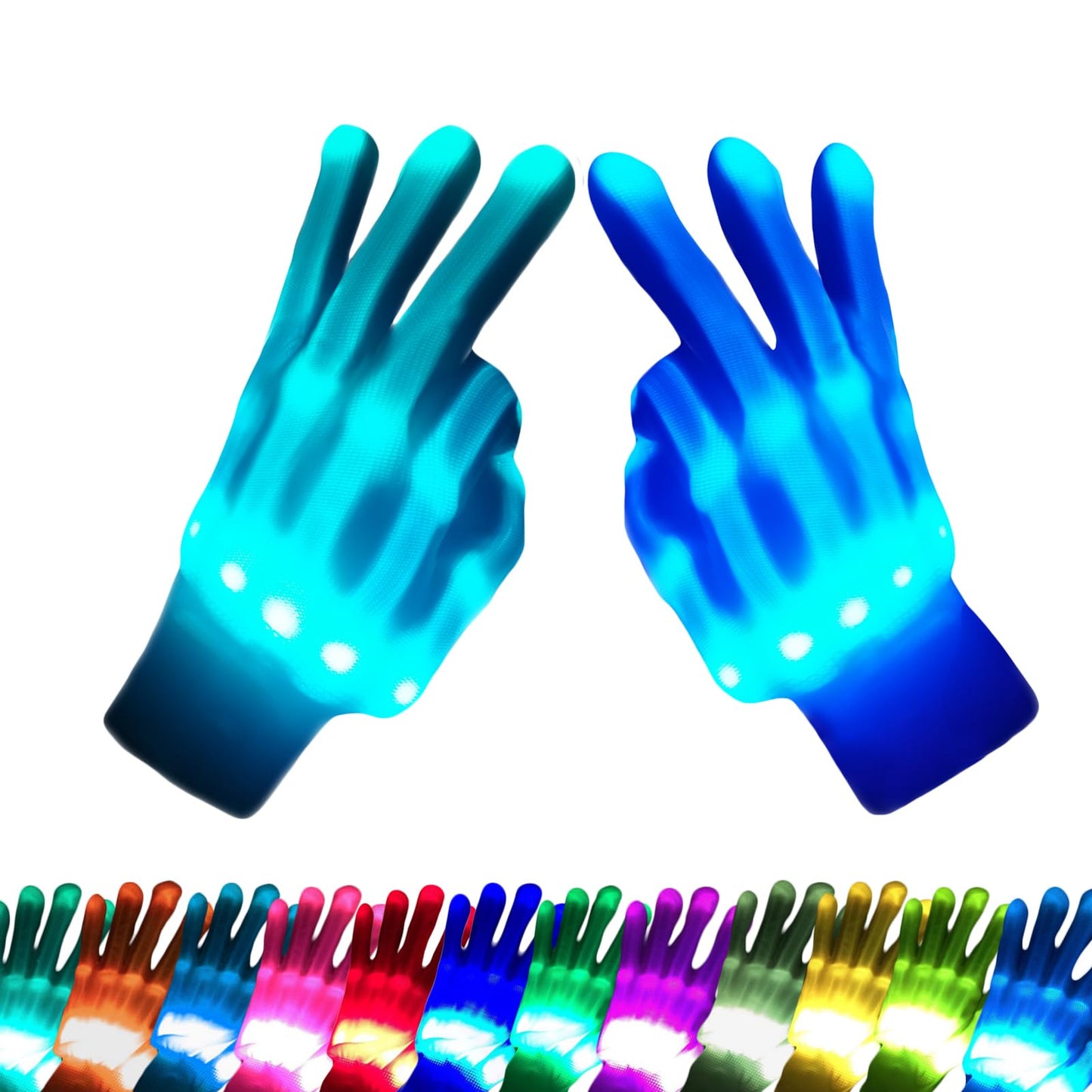 COLEDRE Kids Toys 12 Colors LED Gloves Cool Toys Gifts for Age 5-7 8-12 Years Old Boys Girls Halloween Costumes Light Up Gloves Stocking Stuffers Kids Christmas Birthday Parties Gifts (1 Pair M)