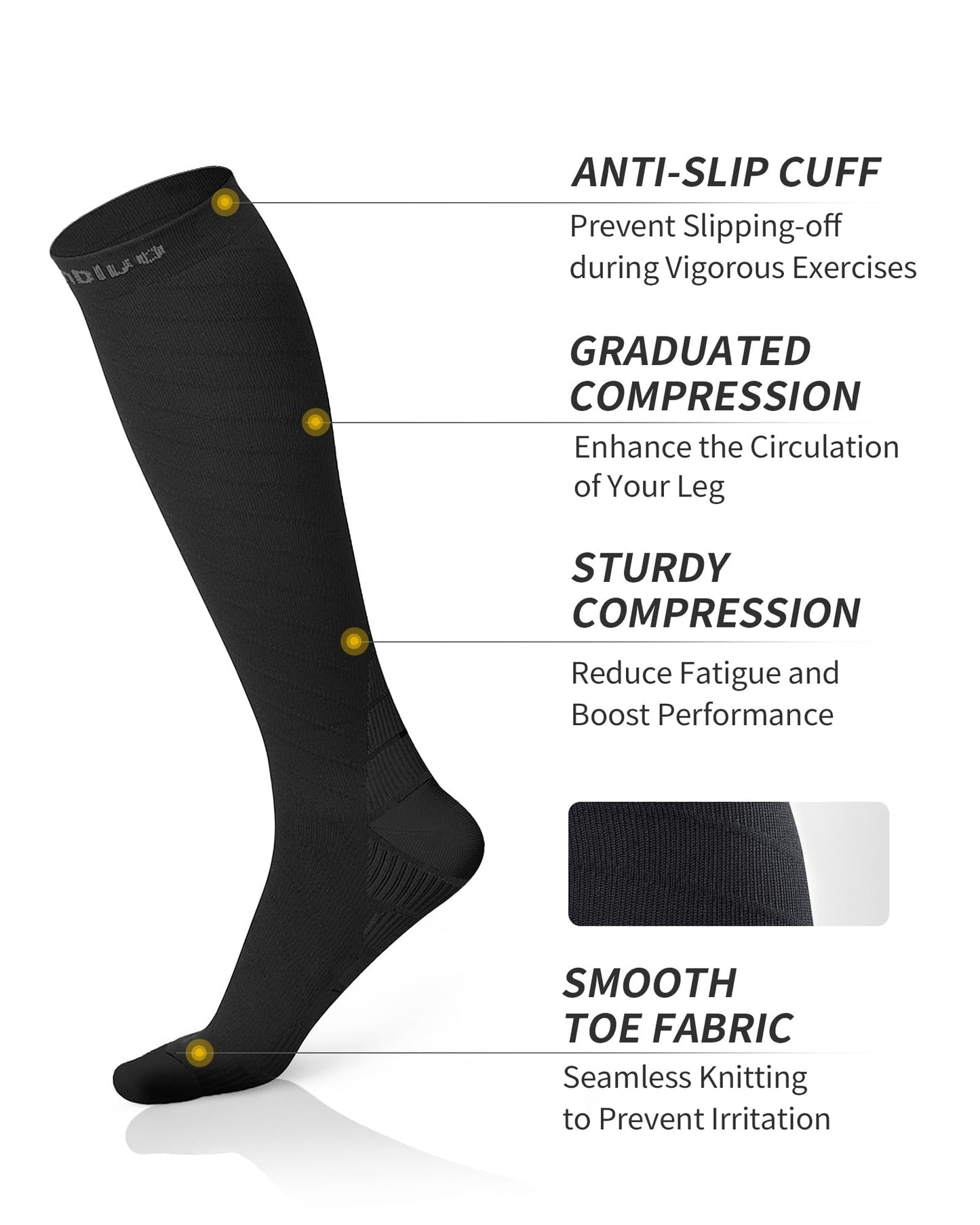 CAMBIVO Compression Socks for Women & Men 2 Pairs, Flight Socks Compression Stockings Running Socks for Calf & Ankle Support, Sports, Flying, Maternity Pregnancy, Nurses, Travel