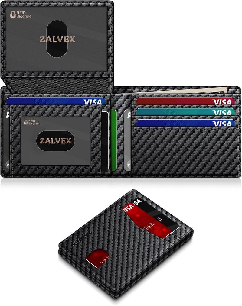 RFID Blocking Slim Leather Wallet for Men - Bifold Minimalist Design with 14 Card Slots & 2 ID Windows | Perfect Birthday Gift