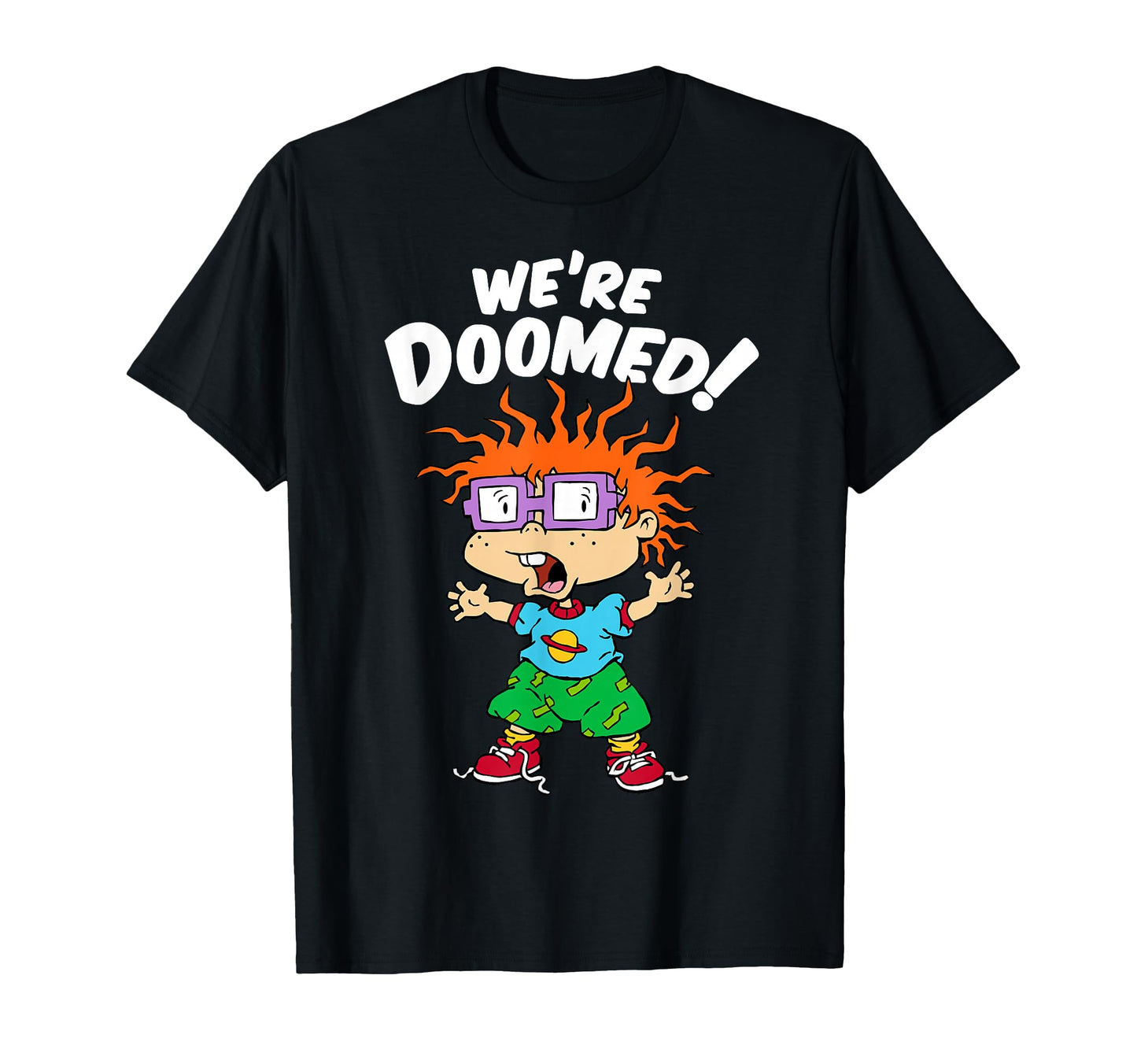 We're Doomed! White Text With Chucky T-Shirt