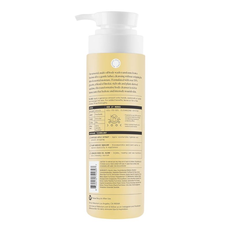 Naturium Multi-Oil Hydrating Body Wash - Gentle Cleanser for Radiant Skin | 16.9 oz