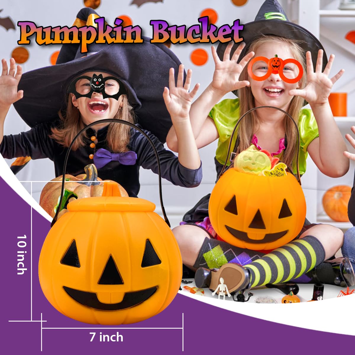 15 Count Halloween Bath Bombs with Pumpkin Bucket, Halloween Spooky Bath Bombs for Kids, Adorable Hallowen Trick o Treat Party Favors for Kids