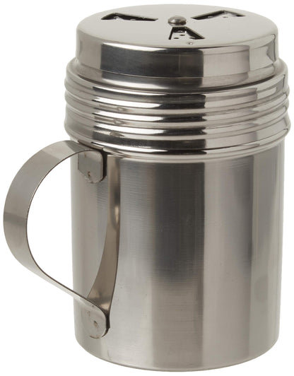 Tablecraft, 10 oz, Silver Stainless Steel Dry Rub Shaker with Handle, 10-Ounce (BBQ160H)