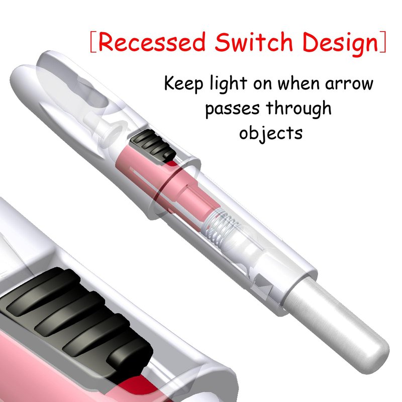 CosiComu 6PCS Lighted Nocks for Arrows with .246/ .244/ .233/ .204/ .165 Inside Diameter Bolts with ON/Off Switch Light up Knocks Compound Bow Arrow Nocks for Hunting Shooting