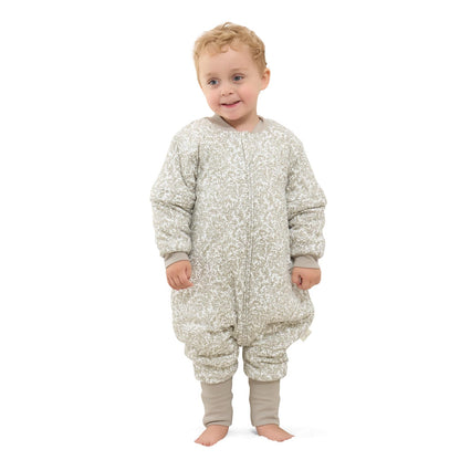 Mosebears Baby Sleeping Bag, 2.5 TOG baby sleep sack with Legs,Warmly Lined Winter Sleeping Bag with Removable Sleeves(Leaf,18-36 Months(baby height 85-95cm))