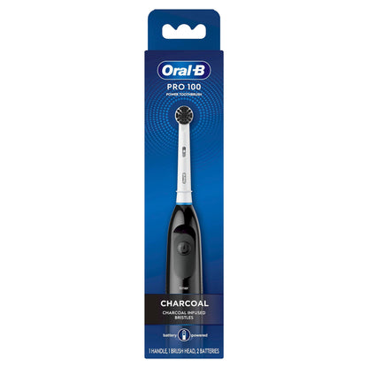 Oral-B Pro 100 Charcoal, Battery Powered Electric Toothbrush, Black