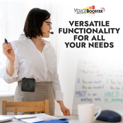 Voicebooster Speak Out Personal Voice Amplifier – Rechargeable Portable Megaphone Speaker with Wireless or Wired Microphone Headset for Classroom Teachers, Tour Guide, Public Speaking – 22watt TK9400