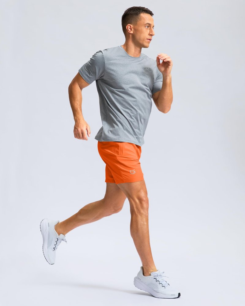 G Gradual Men's Athletic Running Shorts with Zipper Pockets Quick Dry 7"/ 5"/ 9" Workout Gym Shorts for Basketball Hiking(Orange,5S-New)