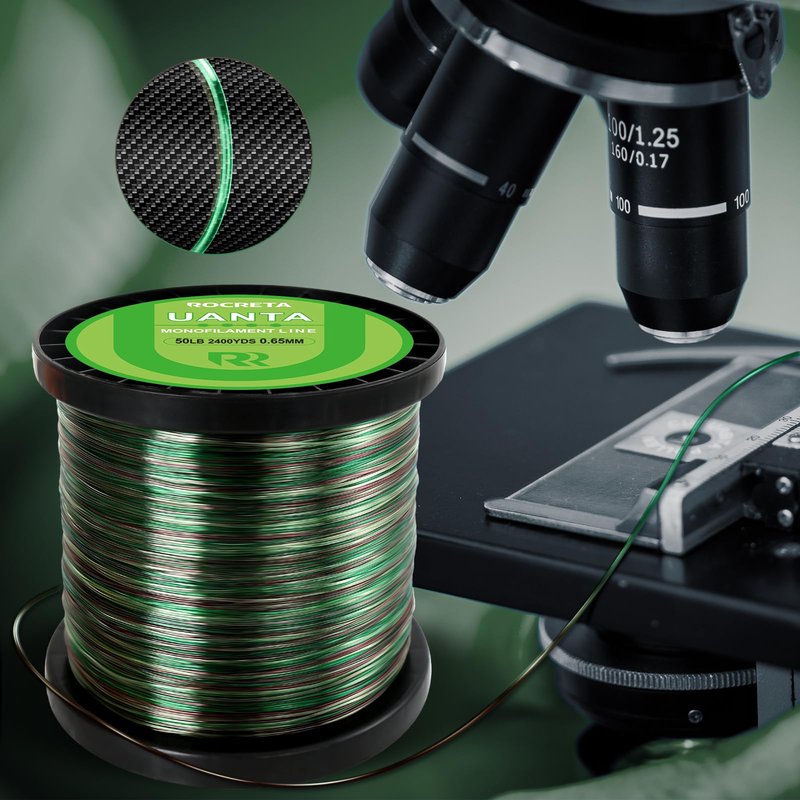 ROCRETA UANTA Monofilament Fishing Line - Superior Strength - Mono Fishing Line 3-100LB,Ultimate Fishing Line Leader Materials - 2025 New Fishing Line Unique Camo Design