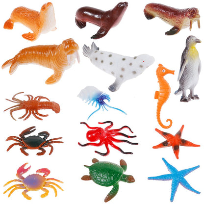 Nabance Mini Sea Animal Toys Set - 38PCS Realistic Animal Sea Life Figures - Educational & Bath Toys for Child