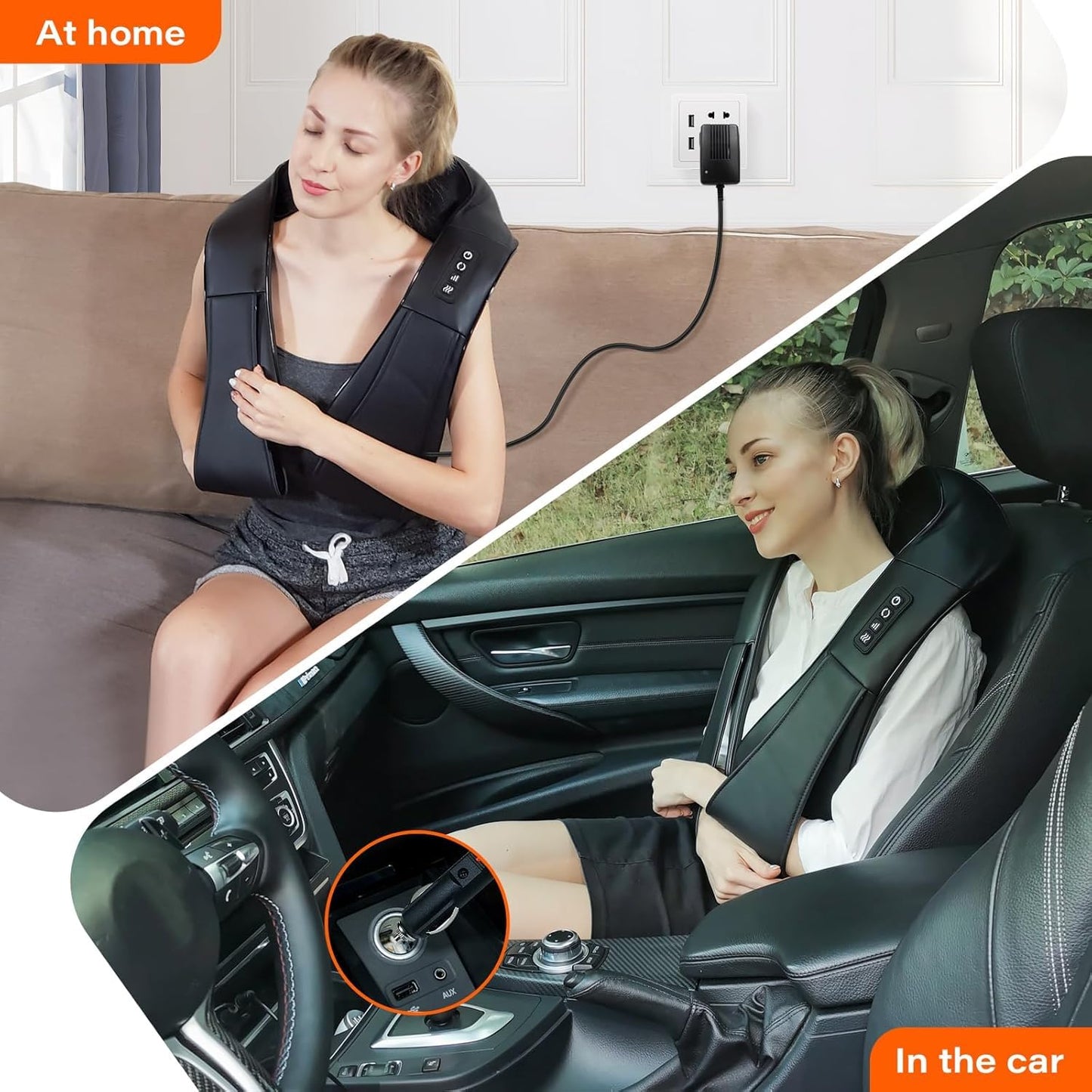 WERTYI Shiatsu Neck Massager, Electric Neck and Back Massager with Heat, 3D Kneading Massage Pillow for Back, Shoulder, Muscle Pain Relief, Office & Home & Car Use, Fits for Parents