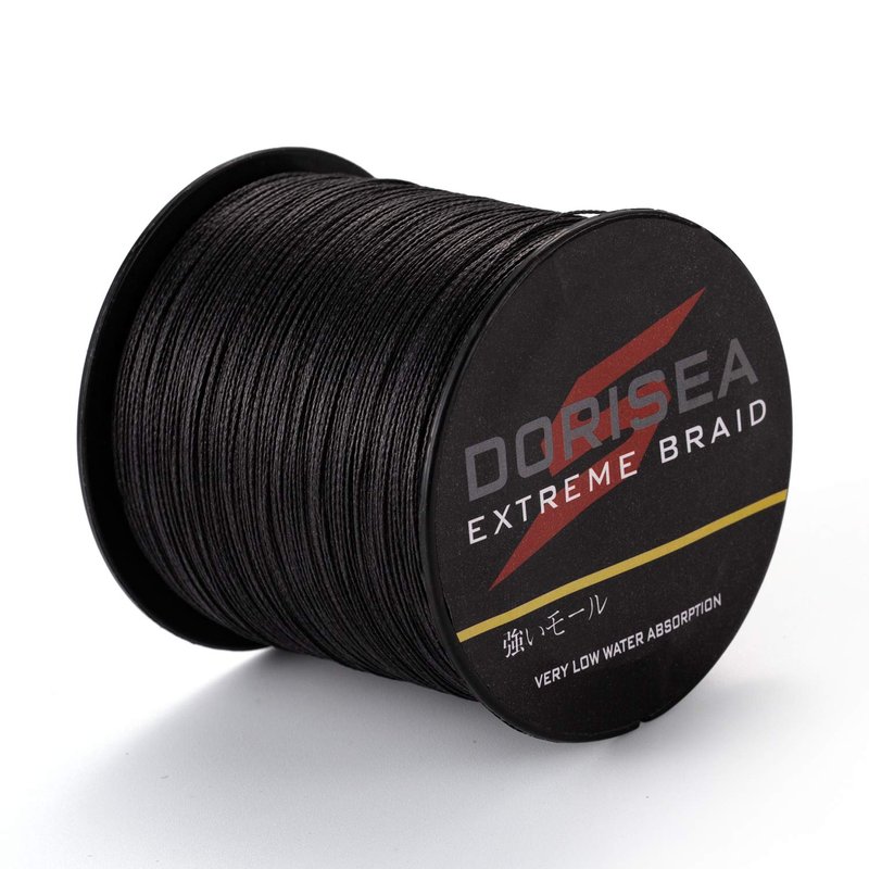 Dorisea Extreme Braid 100% Pe Black Braided Fishing Line 109Yards-2187Yards 6-550Lb Test Fishing Wire Fishing String Incredible Superline Zero Stretch (300m/328Yards 30lb/0.26mm)