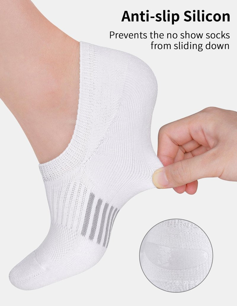 Airacker No Show Socks Womens Athletic Cushioned Low Cut Sports Running Ankle Socks for Women 6 Pairs