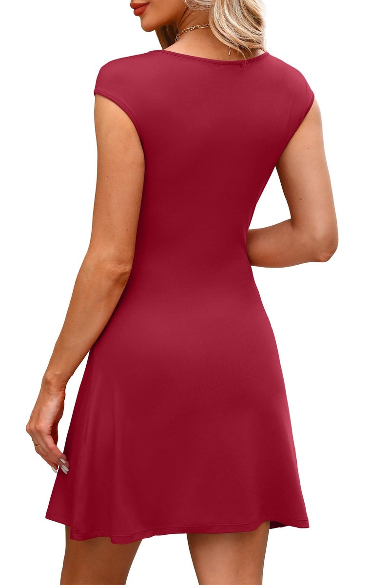 OFEEFAN Red Mini Dress Graduation Homecoming Clothing Party Cruise Outfits Resort Wear Formal Club Cocktail M