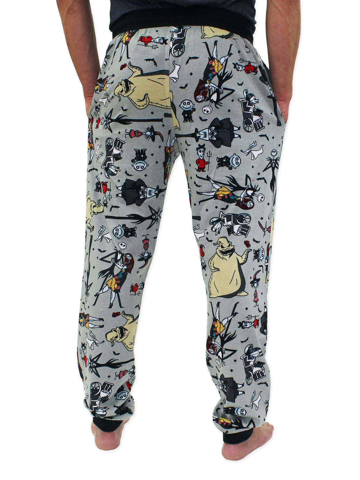 Disney Nightmare Before Christmas Mens Holiday Jogger Lounge Pajama Pant (Medium, Grey)