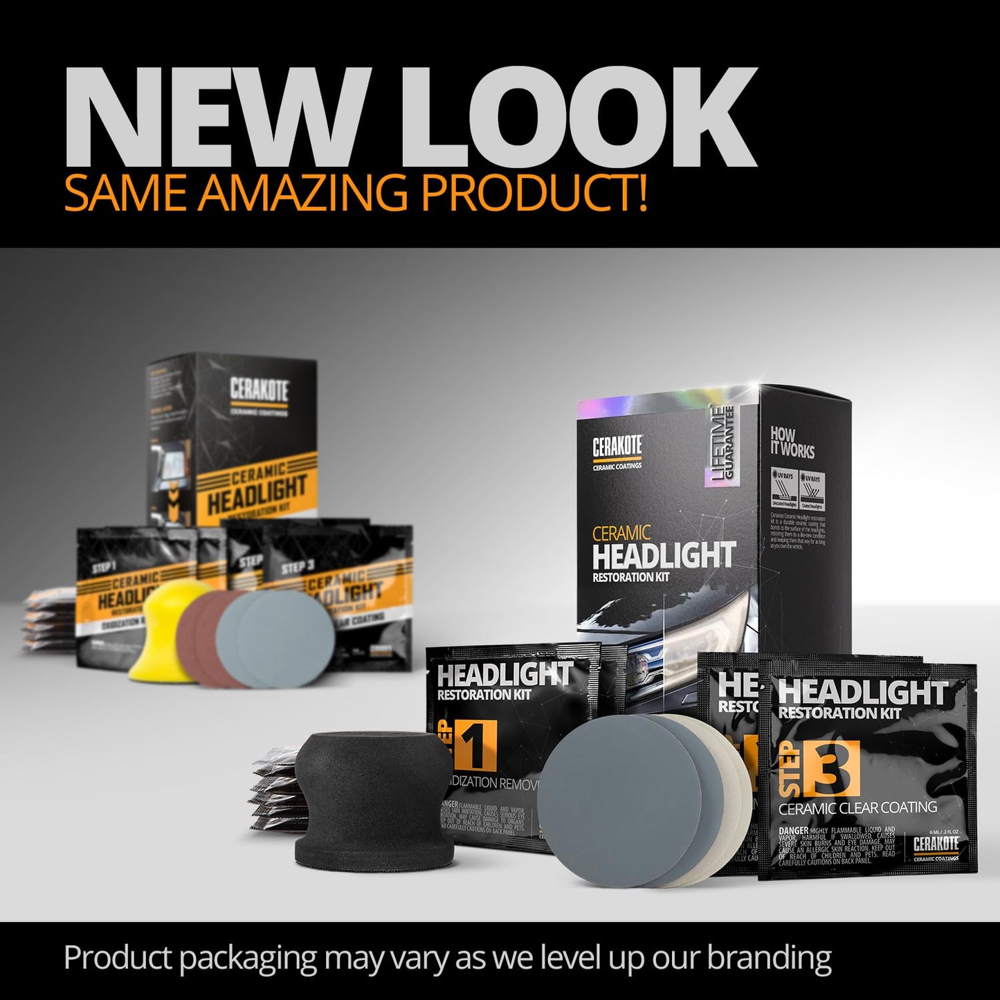 CERAKOTE® Ceramic Headlight Restoration Kit – Guaranteed To Last As Long As You Own Your Vehicle – Brings Headlights Back to Like New Condition - No Power Tools Required - 10 Wipe Kit
