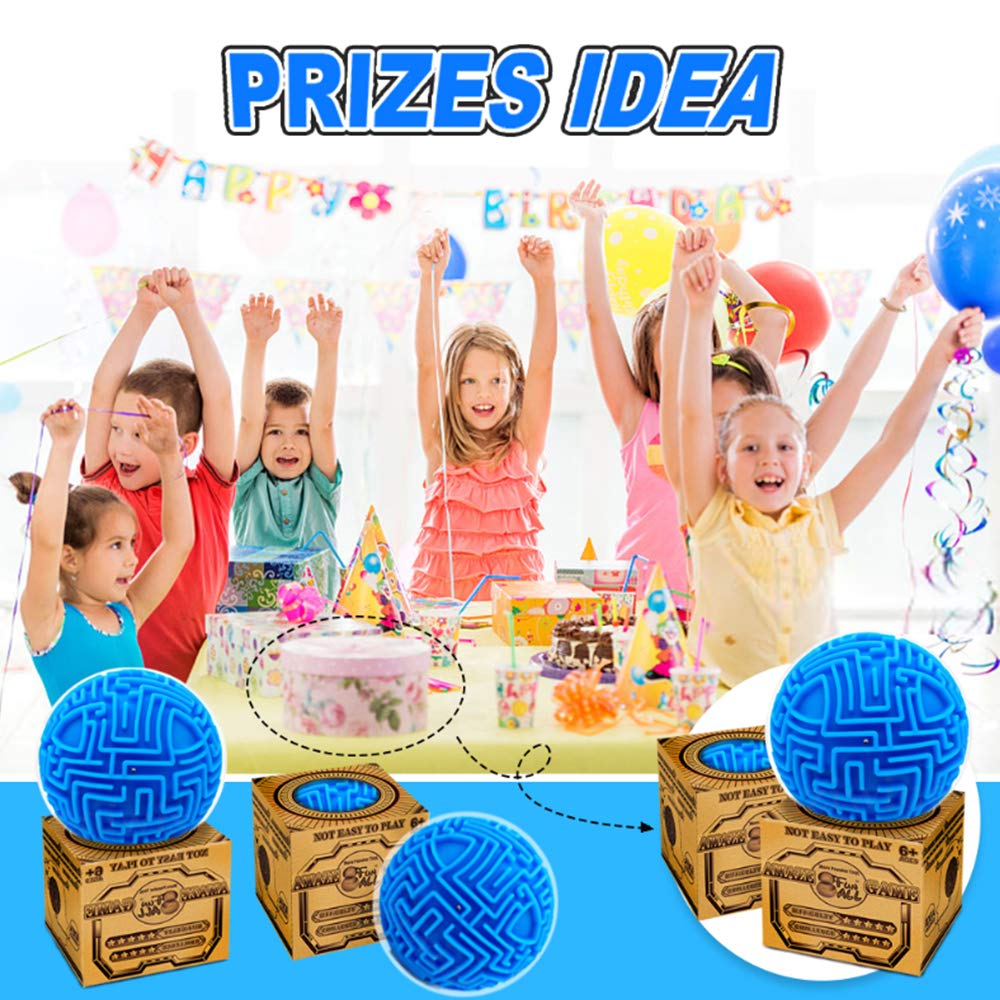3D Puzzle Maze Ball Games, Memory Game Brain Teasers Mind Gravity Maze for Kids Teens and Adults, Fun Travel Toys for Boys Girls Gifts Stocking Fillers for Teenage (Blue)