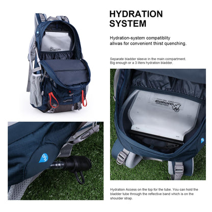 MOUNTAINTOP Hiking Backpack 40L Water Resistent Trekking Rucksack for Men Women Outdoor Traveling pack Daypack 55 x 35 x 25 cm