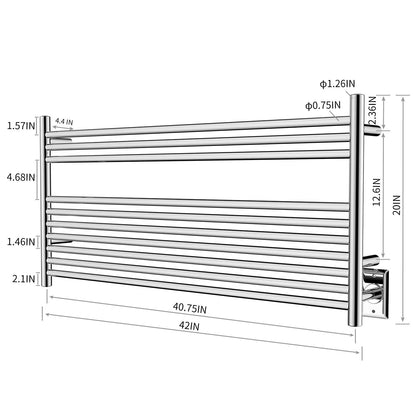 HEATGENE Towel Warmer Wall-Mounted Hardwired Heated Towel Rack Hot Towel Bar Brushed