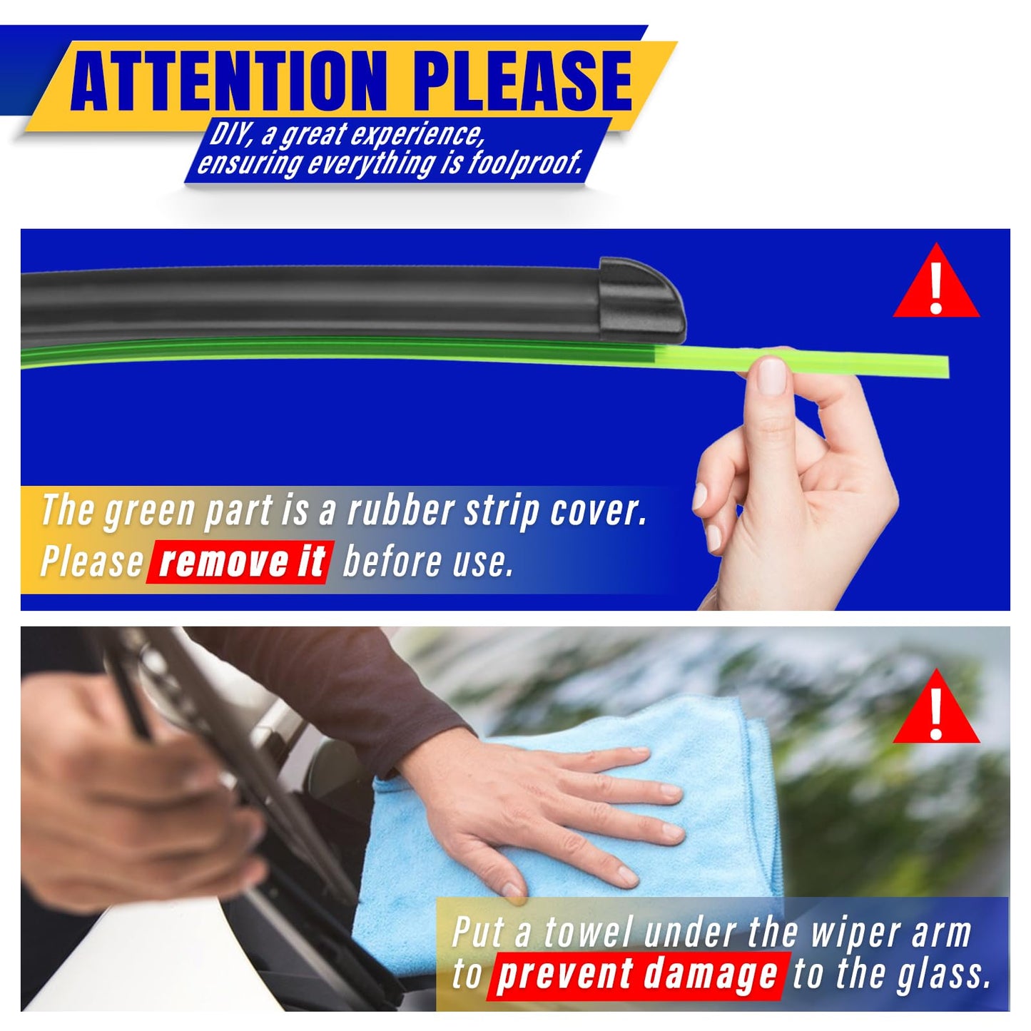 3 wipers Replacement for 2006-2011 Chevy chevrolet HHR, Windshield Wiper Blades Original Equipment Replacement - 18"/18"/11" (Set of 3) U/J HOOK