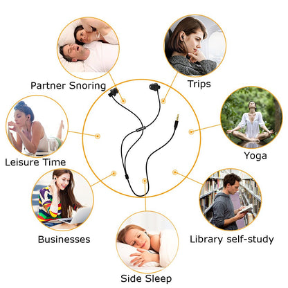 maxrock Sleep Earphones Earplugs, Comfortable Noise Isolating Sleep Earbuds Headphones with Ultra Soft Silicone Perfect for Insomnia, Side Sleeper, Snoring, Air Travel, Meditation/Relaxation(Black)