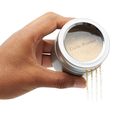 Juvale 20 Pack Magnetic Spice Containers for Refrigerator with 94 Labeling Stickers, Seasoning Jars with Clear Sift and Pour Top Lids (3.4 oz Magnetic Spice Jars)