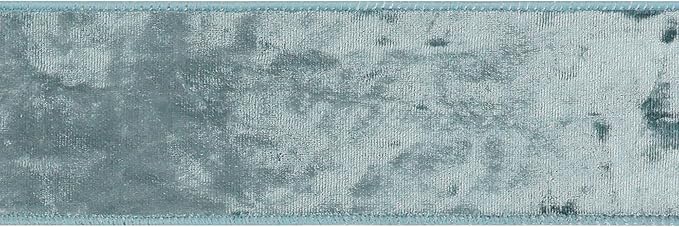 MEEDEE Dusty Blue Velvet Ribbon 2.5 inch Crushed Velvet Christmas Ribbon 10 Yards for Christmas Tree Decoration, Baskets, Wreaths, Holiday Projects, Wedding Decor and Accents