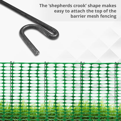 ANSIO Fencing Pin 1.2m Long 8mm Thick Steel Fencing Pins Road Pins Non-Galvanised Metal Pins for Temporary Outdoor Garden Decking & Fencing (10 Pack)