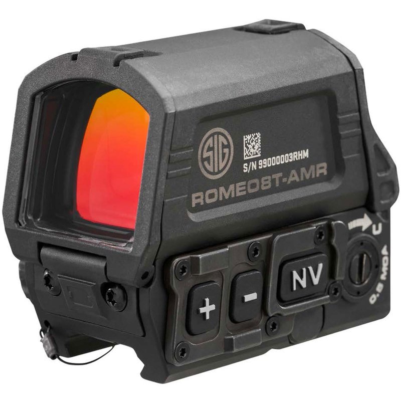 SIG SAUER ROMEO8T-AMR Red Dot Sight SOR8T101 | 1x40mm QBCD 2.0 MSAR Reticle | Ultra-Durable Waterproof Tactical Optic for Rifle with Flip Covers, MOTAC, MIL-STD-810 & 15 Brightness Settings