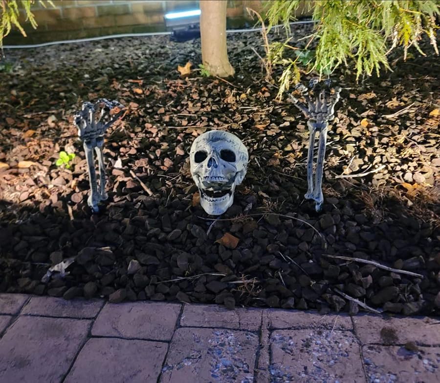 AOGU Halloween Decorations Realistic Skeleton Stakes Outdoor Indoor Yard Lawn Garden Groundbreakers Haunted House Decorations