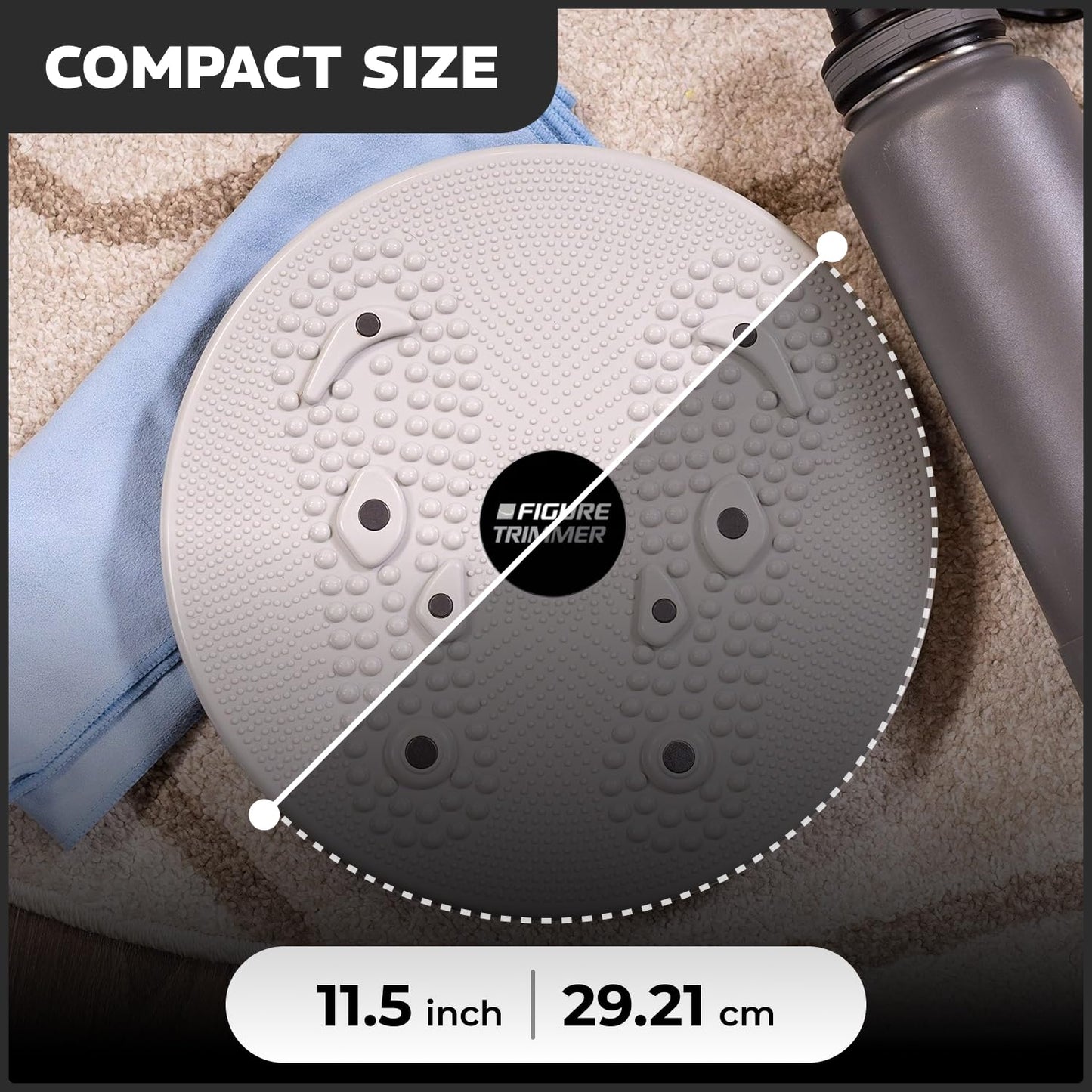 Figure Trimmer Core Abs Twister Board - Waist Sculptor Twister Board for Core & Ab Exercise - Waist Twisting Disc, Dizzy Disc Twist Board for Slimming Workout with 8 Magnets Reflexology