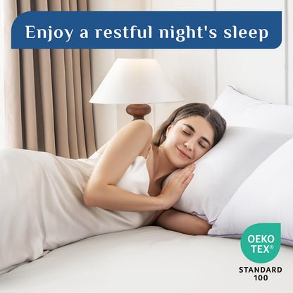 JOLLYVOGUE Pillows Standard Size Set of 1, Washable Supportive Bed Pillows with Super Soft Down Alternative Fill, Luxury Fluffy Hotel Quality for Side, Back, and Stomach Sleepers