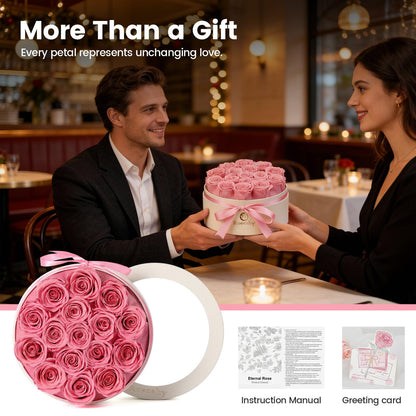 Valentines Day Flowers Roses Gifts for Her,16pcs Red Forever Preserved Roses in Heart Shape Gift Box,Valentines Day Delivery Prime Gifts-Roses Gifts for Women,Mom.