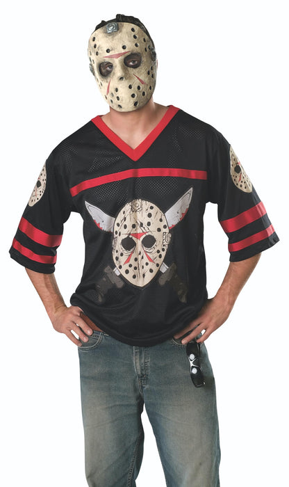 Rubies Friday the 13th: Jason Voorhees Costume Jersey Top with Mask for Adults, Men's Small