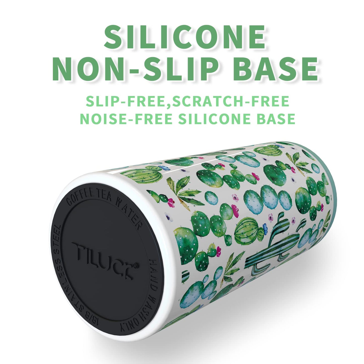 TILUCK Skinny Can Cooler for Slim Beer & Hard Seltzer, Stainless Steel, Doucle-Walled Stainless Steel Insulated Slim Cans, Standard 12 oz (Cactus)