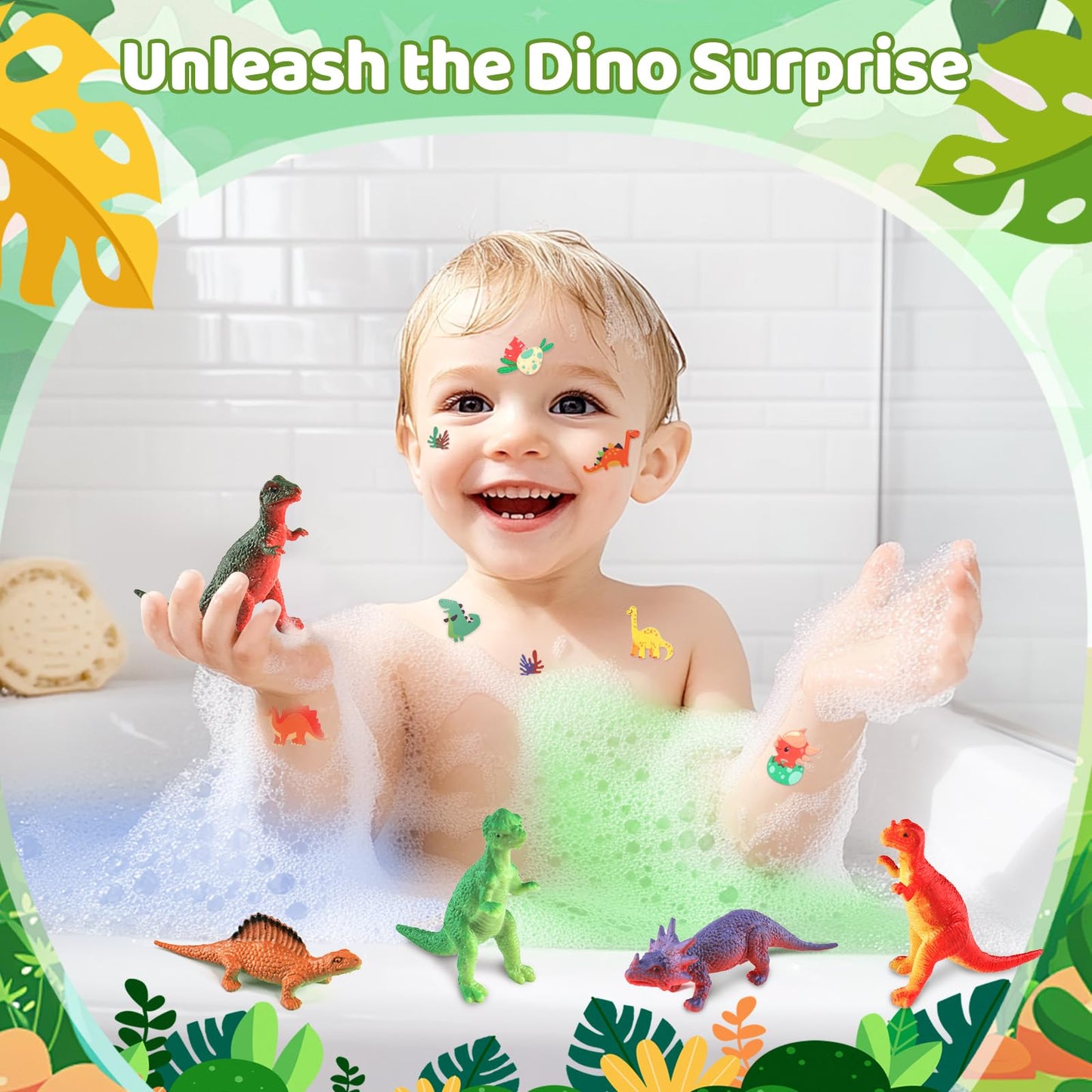Bath Bombs for Kids with Surprise Toys Inside - XXL Dinosaur Toys Bath Bomb Gift, Gentle and Kid Safe Spa Bath Fizz Balls Kit, Christmas Gifts Ideas, Stocking Stuffers for Kids 3 4 5 6 7 8 9 Year