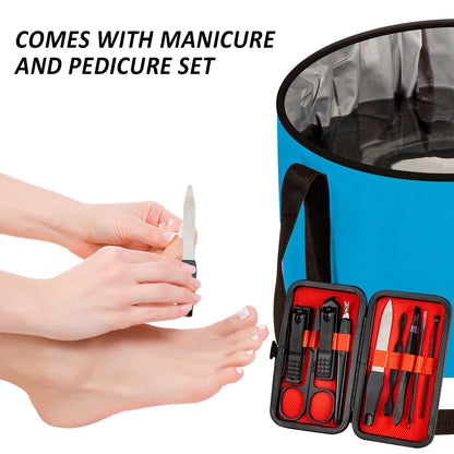 Foot Bath Basin 20L Collapsible Bucket, Portable Foot Soak Tub Feet Soaking Bucket for Outdoor Travel, Camping, Fishing(Black)