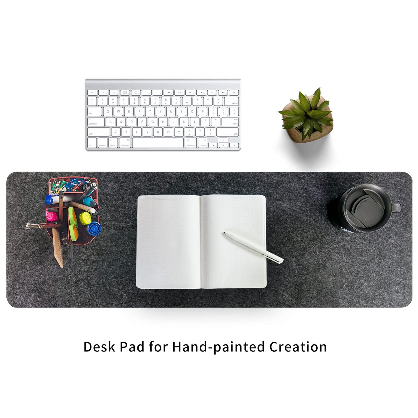 Felt Desk Mat | Computer Mat for Desk(36x12Inches) | Large Felt Mouse Pad and Keyboard Mat | Desk Protector for Office | Dark Gray