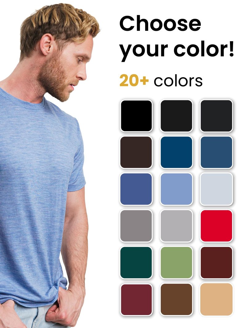 Merino.tech Merino Wool T-Shirt Mens - 100% Merino Wool Undershirt Lightweight Base Layer (XX-Large, Perfect Grey)