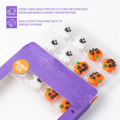 16 Pcs Edible Halloween Cupcake Toppers, 8 Pumpkin Cupcake Toppers, 8 Ghost Cake Decorations, Halloween Cake Decorations for Cookies, Cakecircle, Cupcakes, macarons, and Ice Cream