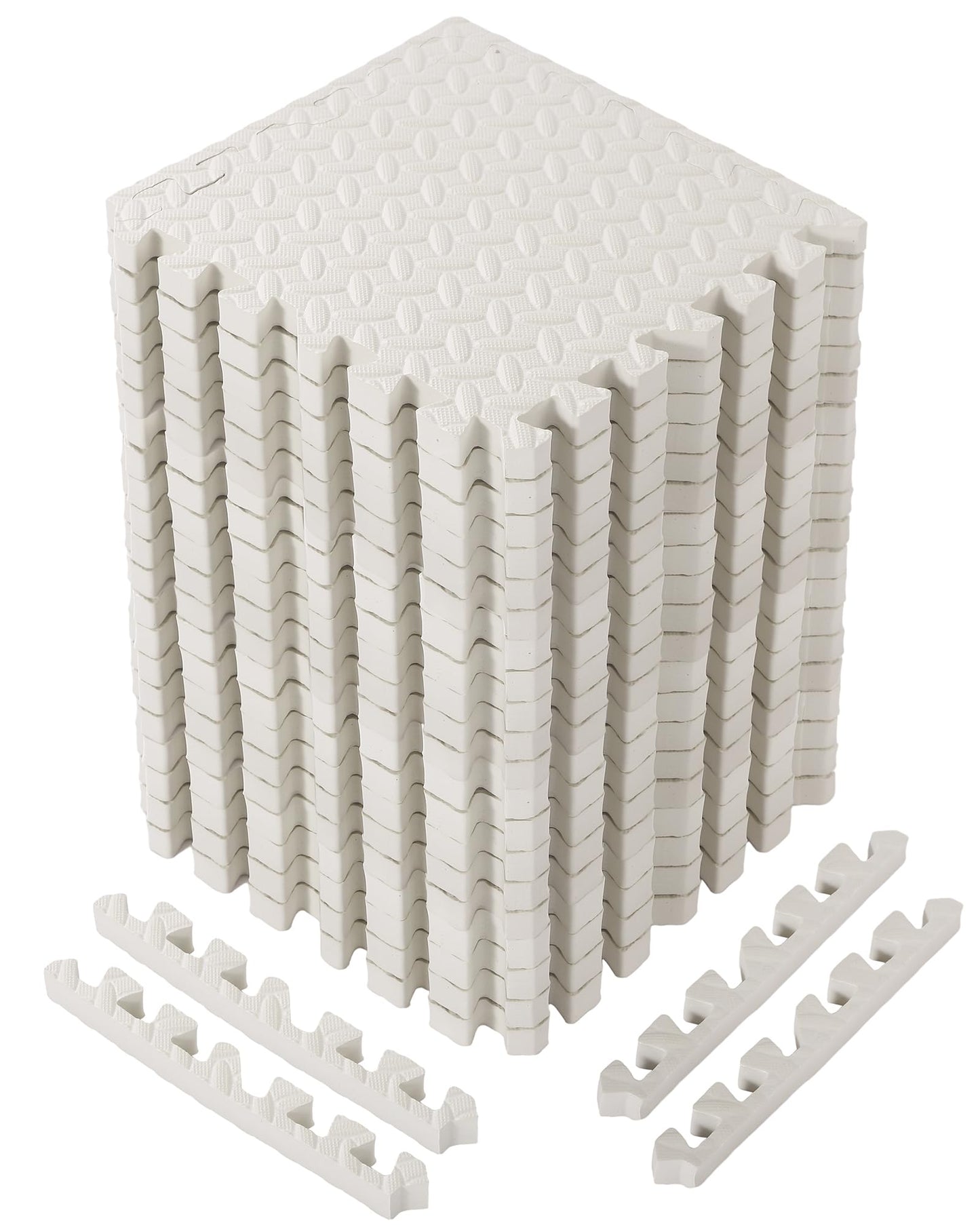 Arrowbash 12x12x1 Inch EVA Thick Interlocking Foam Floor Tiles Puzzle Exercise Mat Foam Mats for Home Gym Pets(White,20)