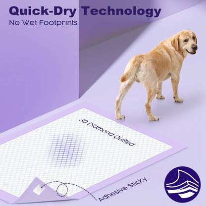 MIZOK Puppy Pads 60x90cm Puppy Traininig Pads Lavender Scented Odor Control Dog Pads Extra Large Super Absorption for Up to 6 Cups Leak-Proof Dog Training Pads with 6 Layers (50 Counts)