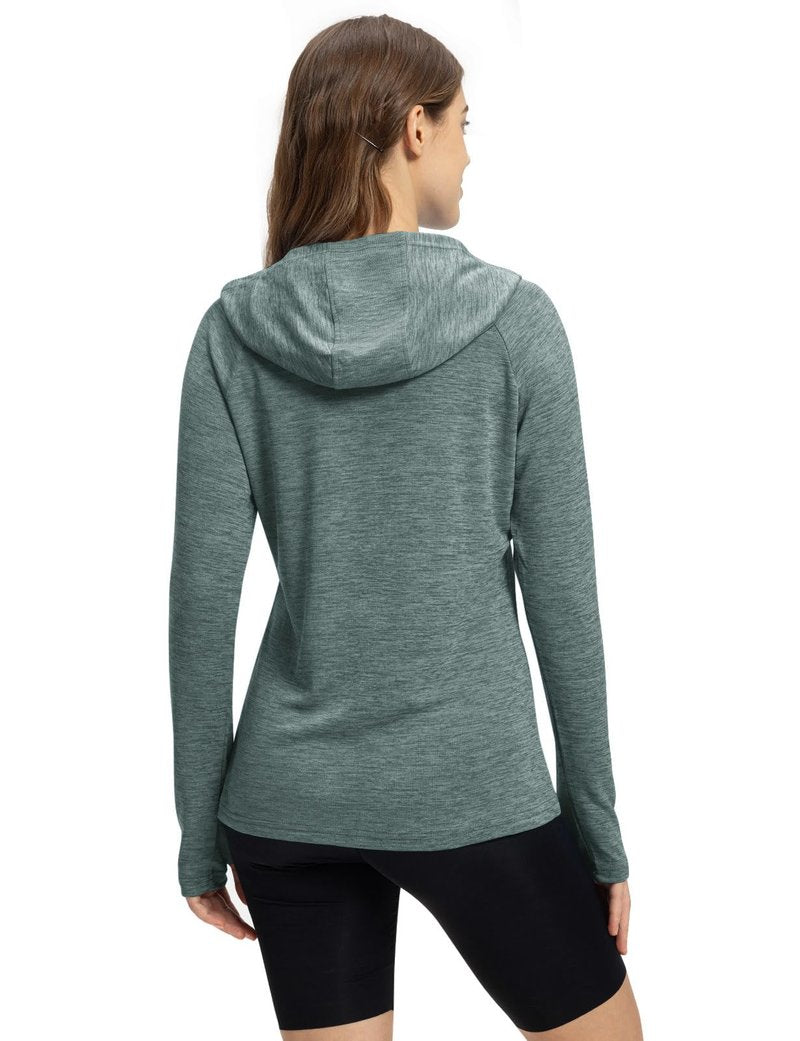 TBMPOY Womens UPF 50+ Sun Protection Hoodie Shirt Long Sleeve Fishing Hiking Outdoor UV Shirt Lightweight 6-Cyan M