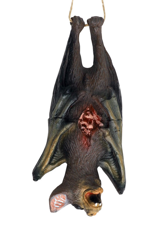 Halloween Hanging Bats Props Trick Toys Simulation Rubber Dead Bat Hanging Ornament Party Decor Prank Prop Cats Dogs Interesting Toys Halloween Party Favors Vampire Rats for Haunted House Decoration