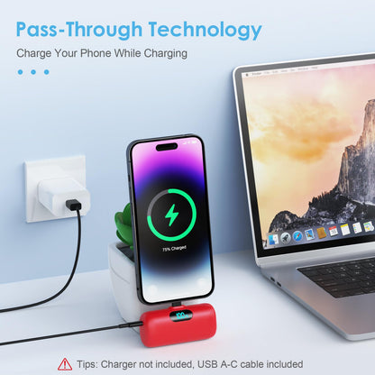 Small Portable Charger for iPhone,Upgraded 5000mAh PD Fast Charging Power Bank,Mini Battery Pack Backup Charger Compatible with iPhone 14/14 Pro Max/13/13 Pro/12 Pro/11/XS/XR/X/8/7/6 etc-Black