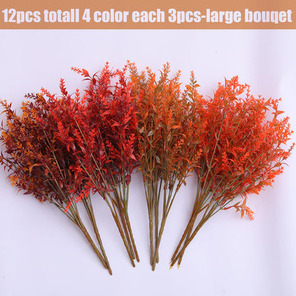 HBell 12 Bundles Artificial Fall Flowers No Fade Faux Autumn Plants,Fake Indoor Outdoor Greenery for Thanksgiving Christmas Wedding Party Home Garden Décor (Autumn)