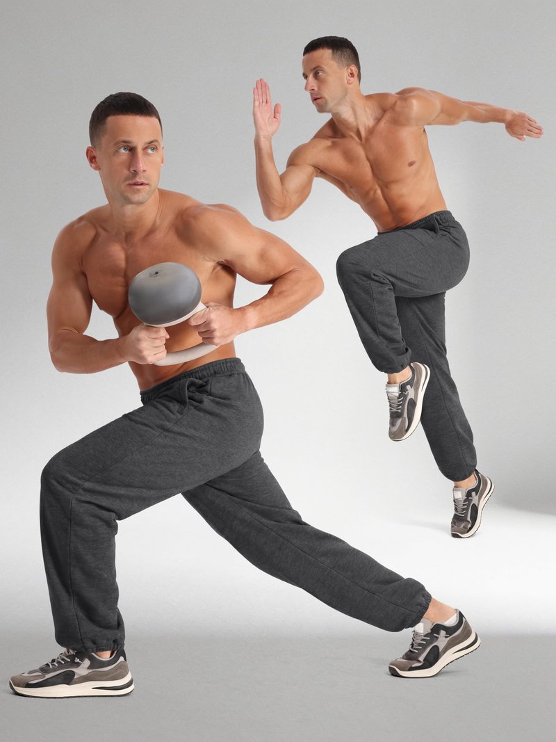 Aocku 4 Pack Mens Sweatpants Athletic Mens Joggers Sweat Pants with Pockets Drawstring Workout Gym Pants, Color A L