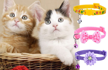 16 PCS Cute Cat Collars Breakaway with Bell for Boy Cats and Girl Cats Gifts