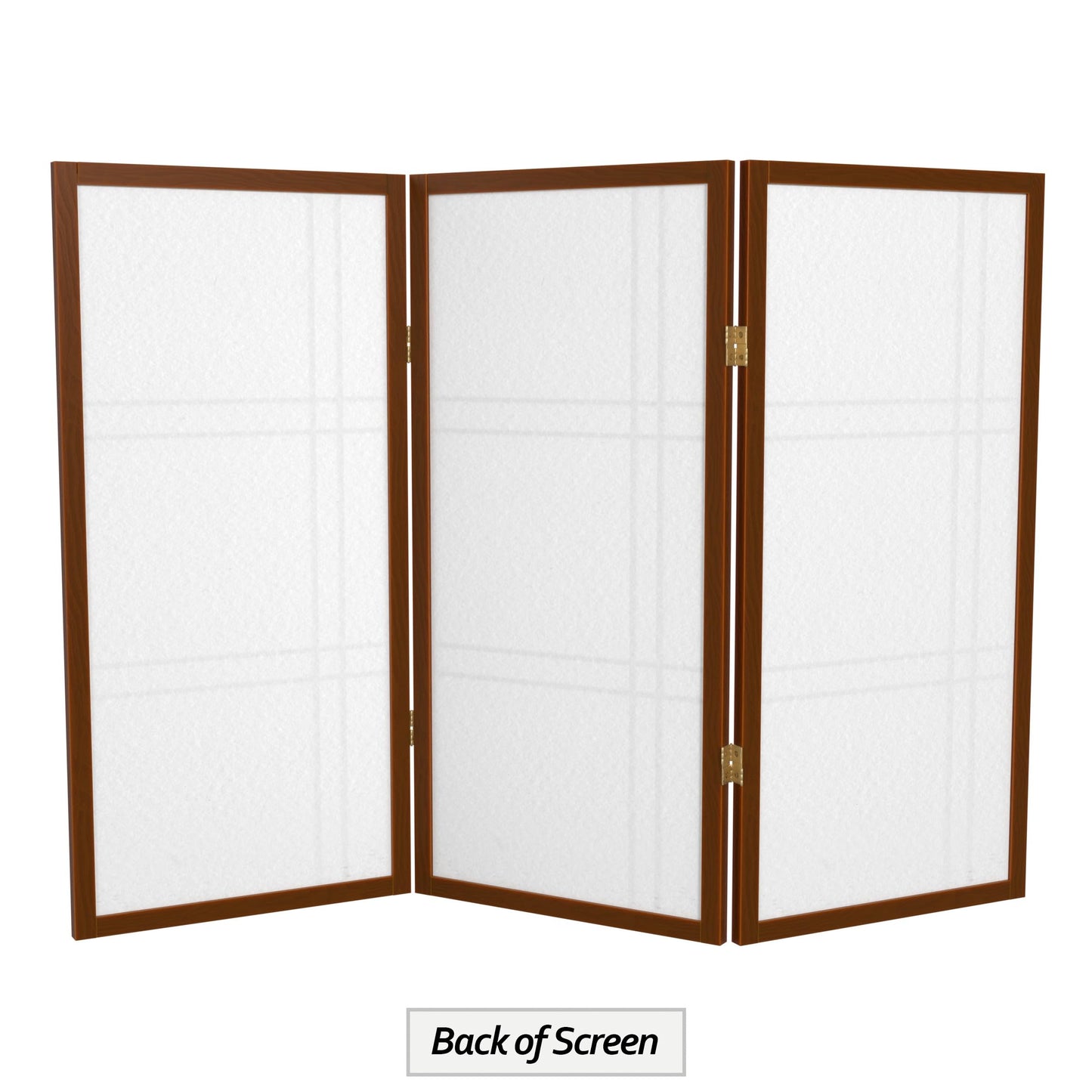 3 ft. Short Double Cross Shoji Screen - Walnut - 3 Panels