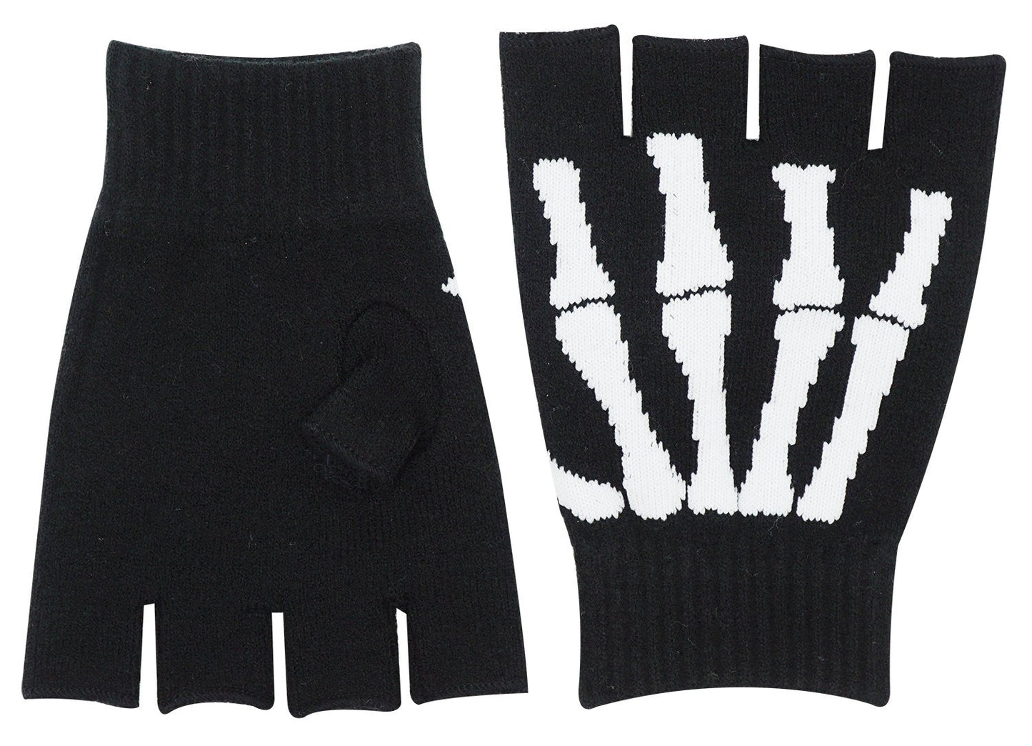 Bienvenu Unisex Stretchy Fingerless Hand Warmer Skeleton Gloves